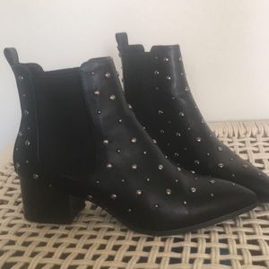 Misguided black studded boots
